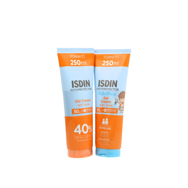 Pack ISDIN Fotoprotector  Gel Cream Wet Skin 250 ML + Gel Cream Wet Skin PEDIATRICS 250 ML – ISDIN