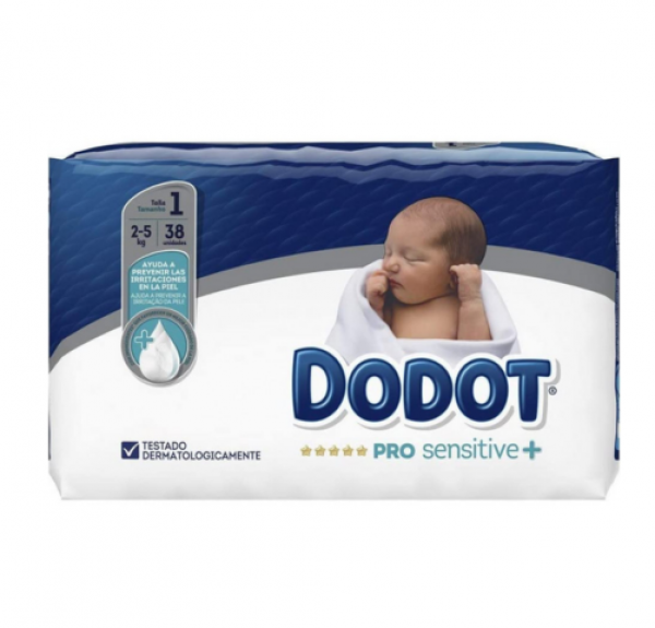 Pañal Dodot Pro Sensitive  T1 2-5 Kg, 38 uds.- Samforlab