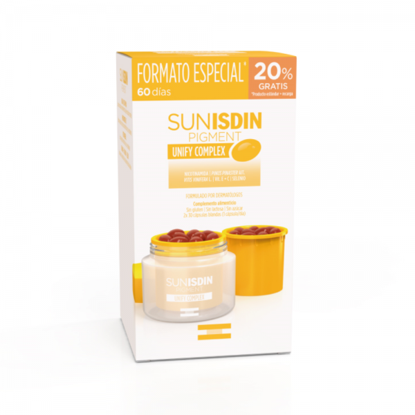 Duplo Sunisdin Pigment 20% de Descuento 2ª ud, 60 Caps. - Isdin
