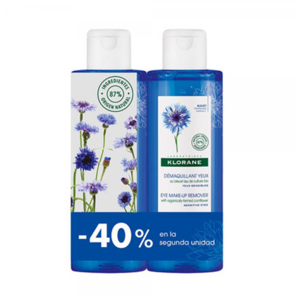 Duplo Desmaquillante de Ojos al Aciano BIO, 200 ml + 200 ml. - Klorane