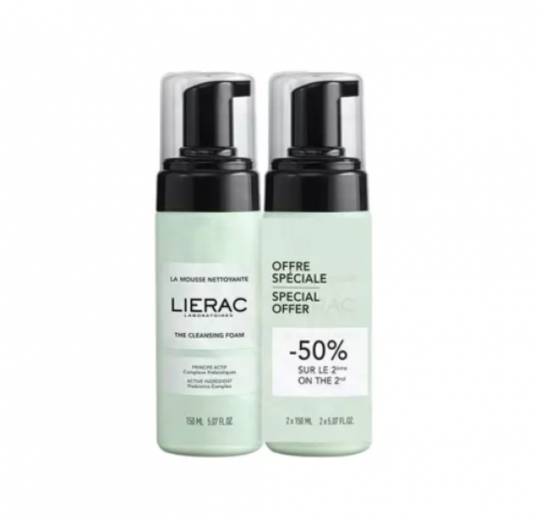 Duplo Espuma Limpiadora, 2ª ud al 50% de Dto, 150 ml + 150 ml. - Lierac