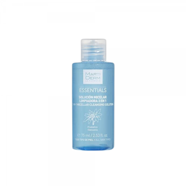 Essentials Solucion Micelar Limpiadora 3 en 1 Formato Viaje, 75 ml.- Martiderm