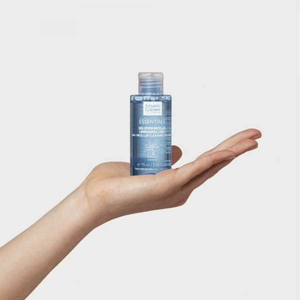 Essentials Solucion Micelar Limpiadora 3 en 1 Formato Viaje, 75 ml.- Martiderm