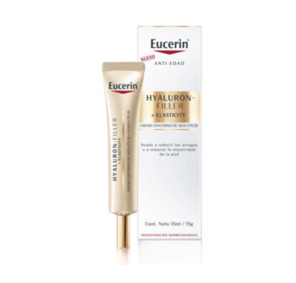 Hyaluron-Filler + Elasticity Contorno de Ojos FPS 20, 15 ml.- Eucerin