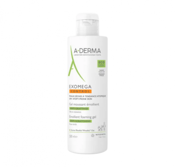 Exomega Control Gel Espumoso Emoliente Anti-irritación, 500 ml. - A-Derma