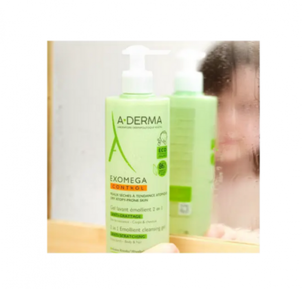 Exomega Control Gel limpiador Emoliente 2 en 1 Anti-irritación, 500 ml. - A-Derma
