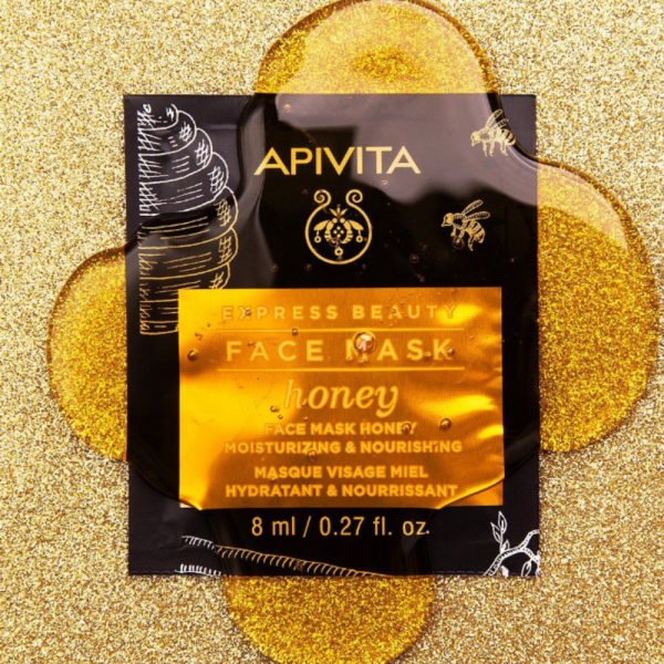 Express Beauty Mascarilla Facial Hidratante y Nutritiva con Miel, 2 x 8 ml. - Apivita