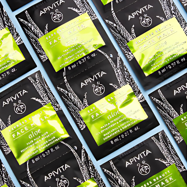 Express Beauty Mascarilla Facial Hidratante y Refrescante con Aloe, 2 x 8 ml. - Apivita