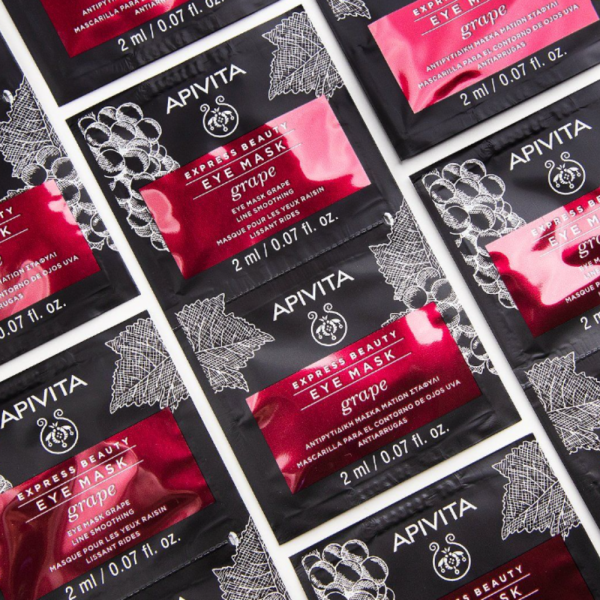 Express Beauty Mascarilla para el Contorno de Ojos con Uva, 2 x 2 ml. - Apivita