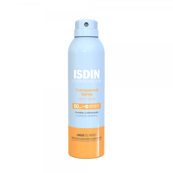 Fotoprotector Transparent Spray Wet Skin SPF 50, 250 ml. - Isdin