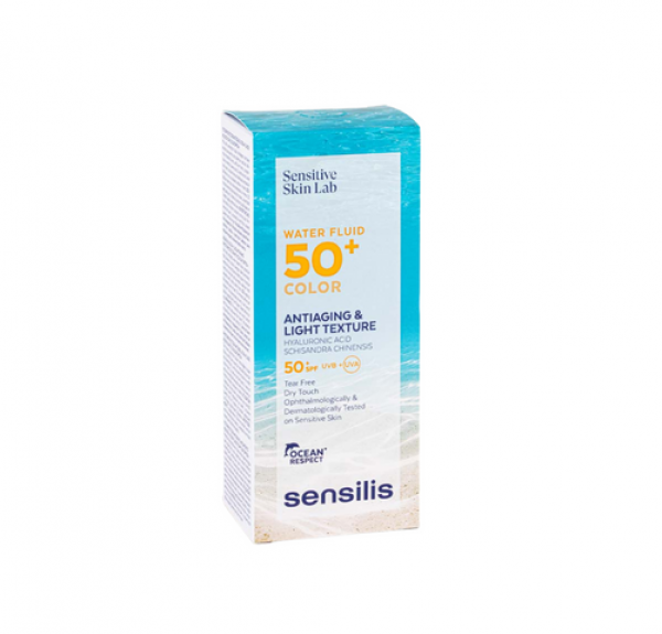 Fotoprotector Water Fluid 50+ Color, 40 ml. - Sensilis