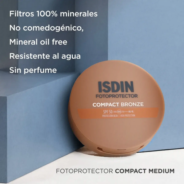 Fotoprotector Compact Bronce SPF50+, 10 g.- Isdin