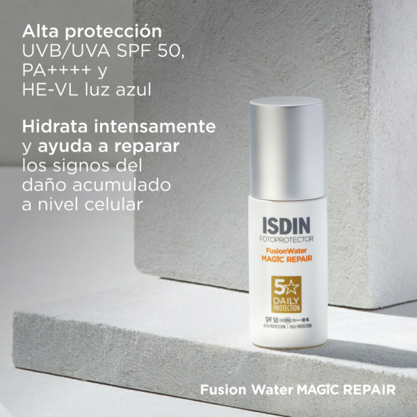 Fotoprotector  Fusion Water MAGIC Repair SPF 50, 50 ml. - Isdin