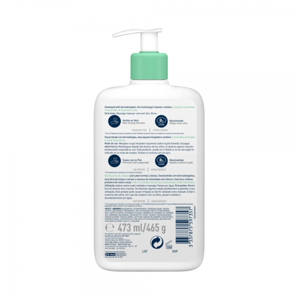 Gel Limpiador Espumoso, 473 ml. - CeraVe