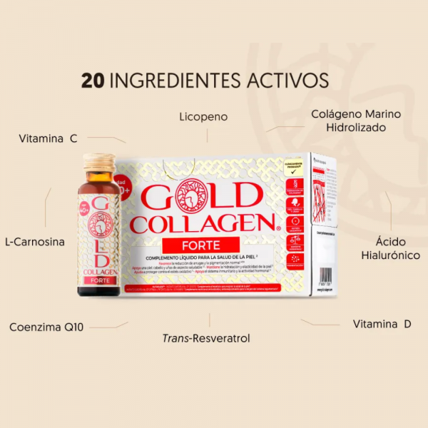 Gold Collagen Forte 10 frascos x 50 ml. - Areafar