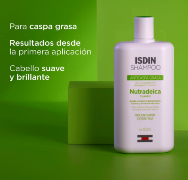Nutradeica Champú Anticaspa Grasa, 400 ml. - Isdin