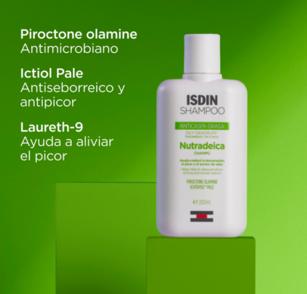 Nutradeica Champú Anticaspa Grasa, 200 ml. - Isdin