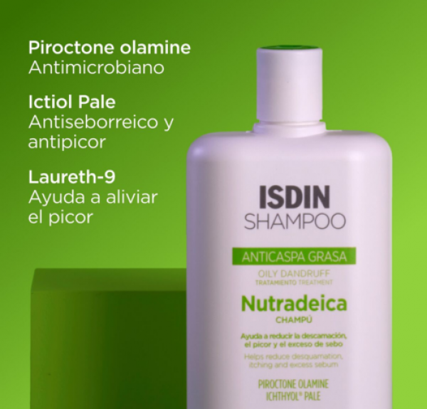 Nutradeica Champú Anticaspa Grasa, 400 ml. - Isdin