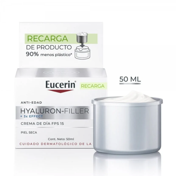 Hyaluron-Filler Recarga Crema de Día FPS15 Piel Seca, 50 ml. - Eucerin