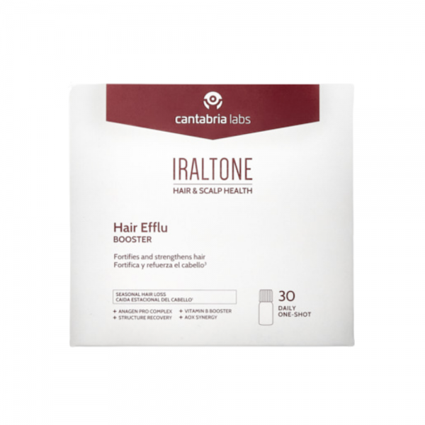 Iraltone Hair Efflu Booster, 30 Daily One-Shot x 15 ml. - Cantabria Labs