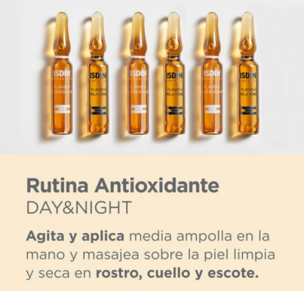 Isdinceutics Flavo-C Melatonin & Ultraglican, 20 ampollas de 2 ml. - Isdin
