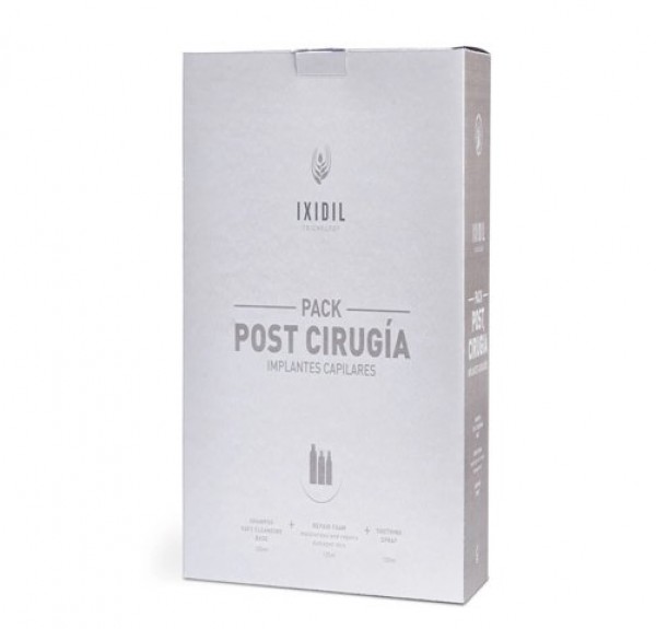 IXIDIL Pack Post Cirugía, Champú Base Limpiadora Suave, 250 ml + Espuma Reparadora del Cuero Cabelludo, 125 ml + Spray Calmante Capilar, 125. - Ixidil