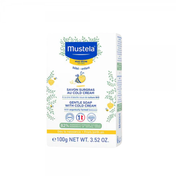 Jabón Sobregraso al Cold Cream y Cera de Abeja Bio, 100 g. - Mustela