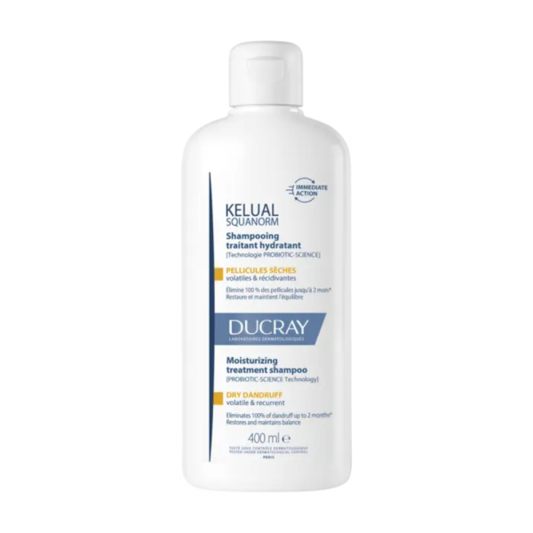 Kelual Squanorm Champú Tratante Anticaspa - Caspa seca, 400 ml.- Ducray