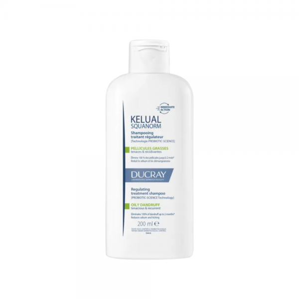 Kelual Squanorm Champú Tratante Anticaspa - Caspa grasa, 200 ml.- Ducray