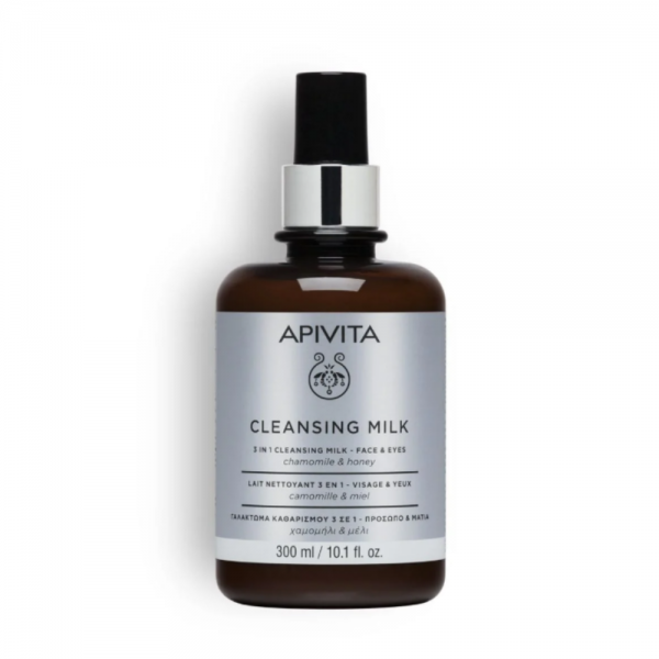 Leche Limpiadora 3 en 1 Rostro y Ojos, 300 ml. - Apivita