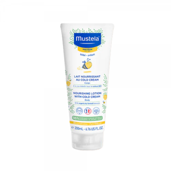 Leche Nutritiva al Cold Cream y Cera de Abeja Bio, 200 ml. - Mustela
