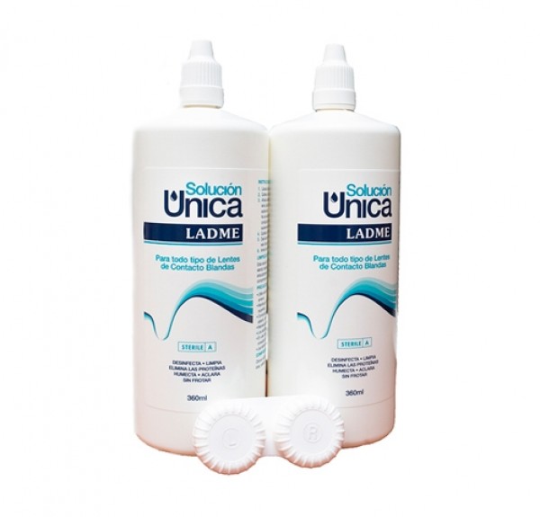 Liquido Lentillas Solución Única Ladme,  2 x 360 ml. - Lentimop
