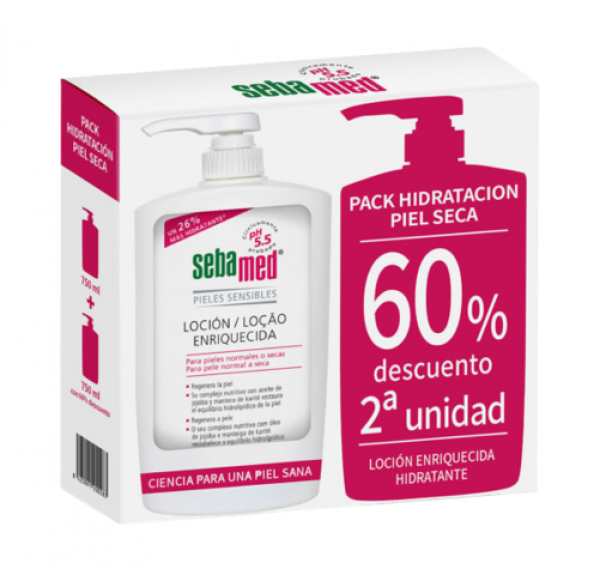 Pack Hidratación Piel Seca, Loción Enriquecida, 2 x 750 ml. - Sebamed