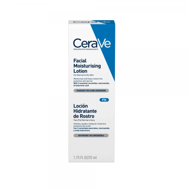 Loción Hidratante de Rostro PM, 52 ml. - CeraVe
