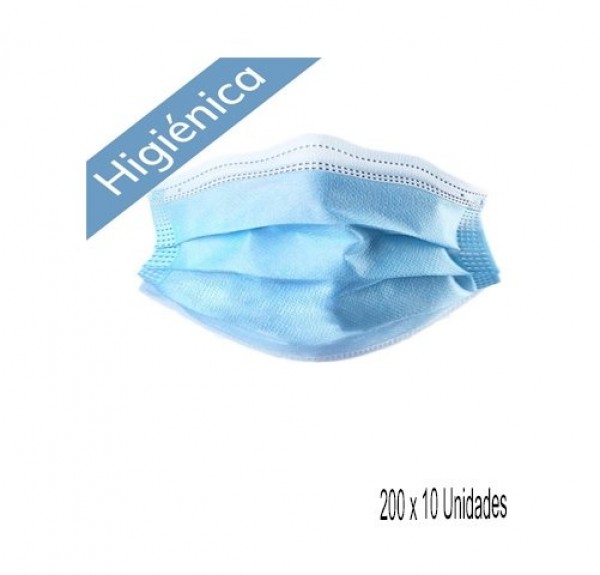 Mascarilla Higiénica Desechable Adulto 200 x 10 Unidades, 1 Caja. - Vitae Pharma