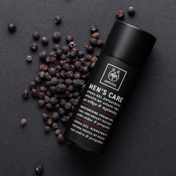 Mens Care Crema-Gel Hidratante/Textura Fresca, No grasa con Cedro y Propóleo, 50 ml. - Apivita
