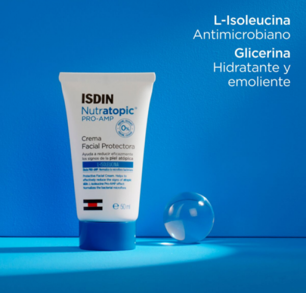 Nutratopic Pro-AMP Crema Facial Piel Atópica, 50 ml. - Isdin