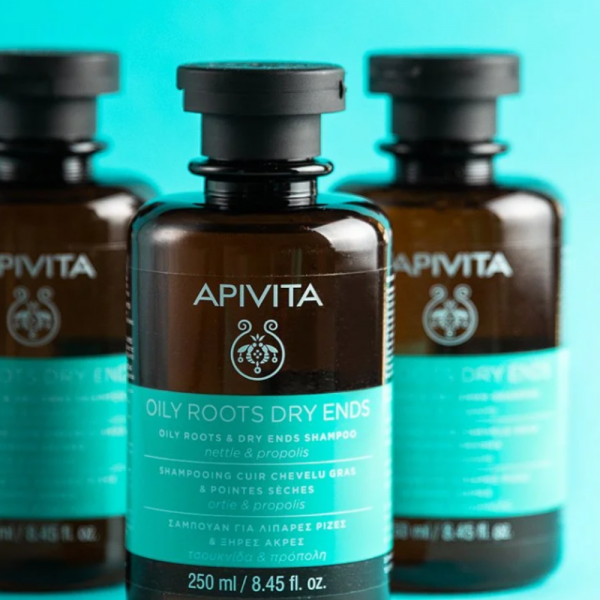 Oily Roots Dry Ends Champú Equilibrante para Raíz Grasa y Puntas Secas, 250 ml. - Apivita