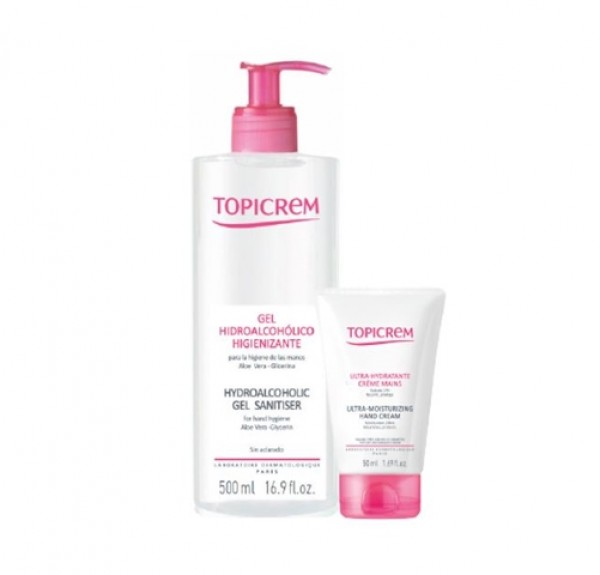 Ideal Uluru Método Pack Gel Hidroalcohólico 500 ml. + Ultra-Hidratante Crema de Manos, 50 ml.  - Topicrem