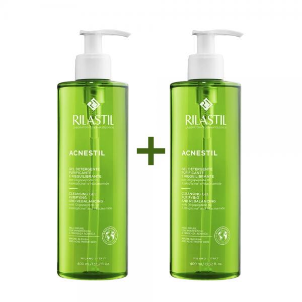 PACK DUPLO Acnestil Gel Limpiador 50% de dto en la 2ª ud, 400 ml + 400 ml. - Rilastil