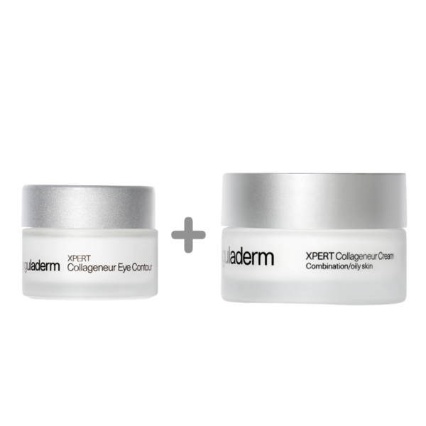 PACK DUPLO Xpert Collageneur Contorno de Ojos, 15 ml. + Xpert Collageneur Crema Reafirmante Antiedad Piel Mixta y Grasa, 50 ml. - Singuladerm