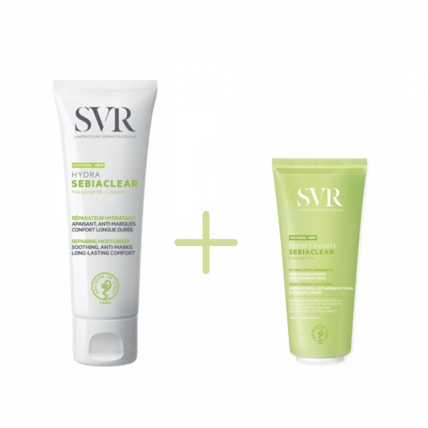 Pack Hydra Sebiaclear: Hydra Cuidado Reparador Calmante, 40 ml. + Creme Lavante, 55 ml. - SVR 