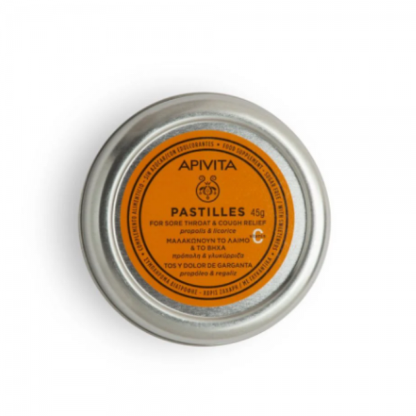 Pastillas para el Dolor de Garganta con Propóleo y Regaliz, 45 g. - Apivita