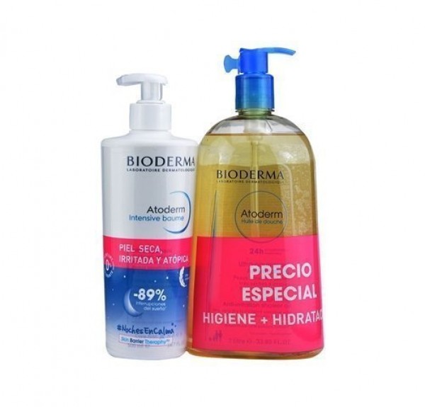 Pack Atoderm Intensive Baume, 400 ml. + Atoderm Aceite de Ducha, 1 litro. - Bioderma 