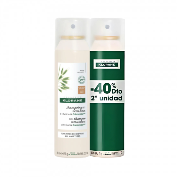 Pack Duo Champú Seco a la Leche de Avena y Ceramidesᴸᴵᴷᴱ con Color, 150 ml + 150 ml. - Klorane