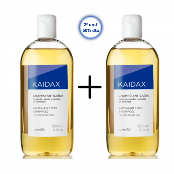PACK DUPLO KAIDAX Champú Anticaída, 500 + 500 ml. - Topicrem