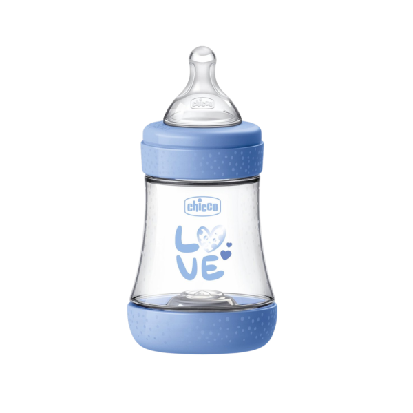 Perfect 5 Biberón Silicona Azul Claro 0m+, 150 ml. - Chicco