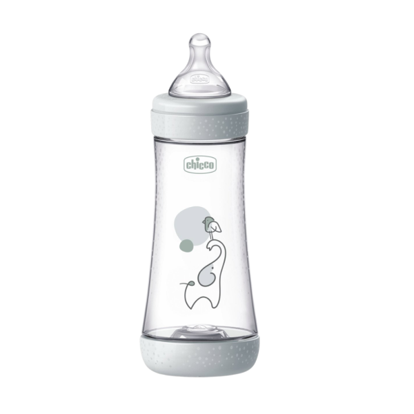 Biberón Perfect 5 silicona Gris 4M+, 300 ml. - Chicco 
