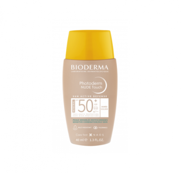 Photoderm NUDE Touch SPF 50+ Tono Dorado, 40 ml. - Bioderma