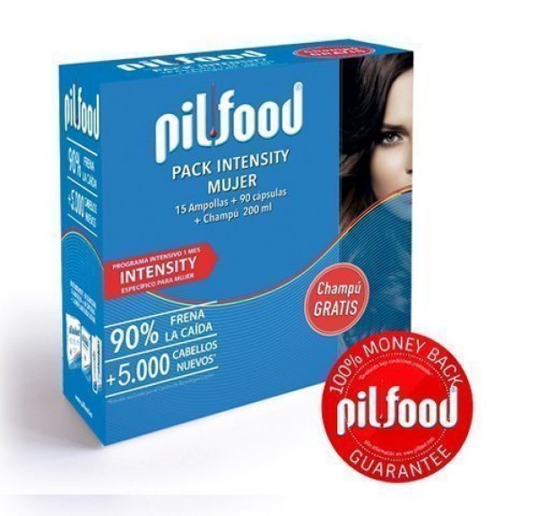 Pilfood Pack Intensity Mujer, 90 Cap. + 15 Amp. + Champú ATC, 200 ml. de Regalo - Laboratorio Serra Pamies